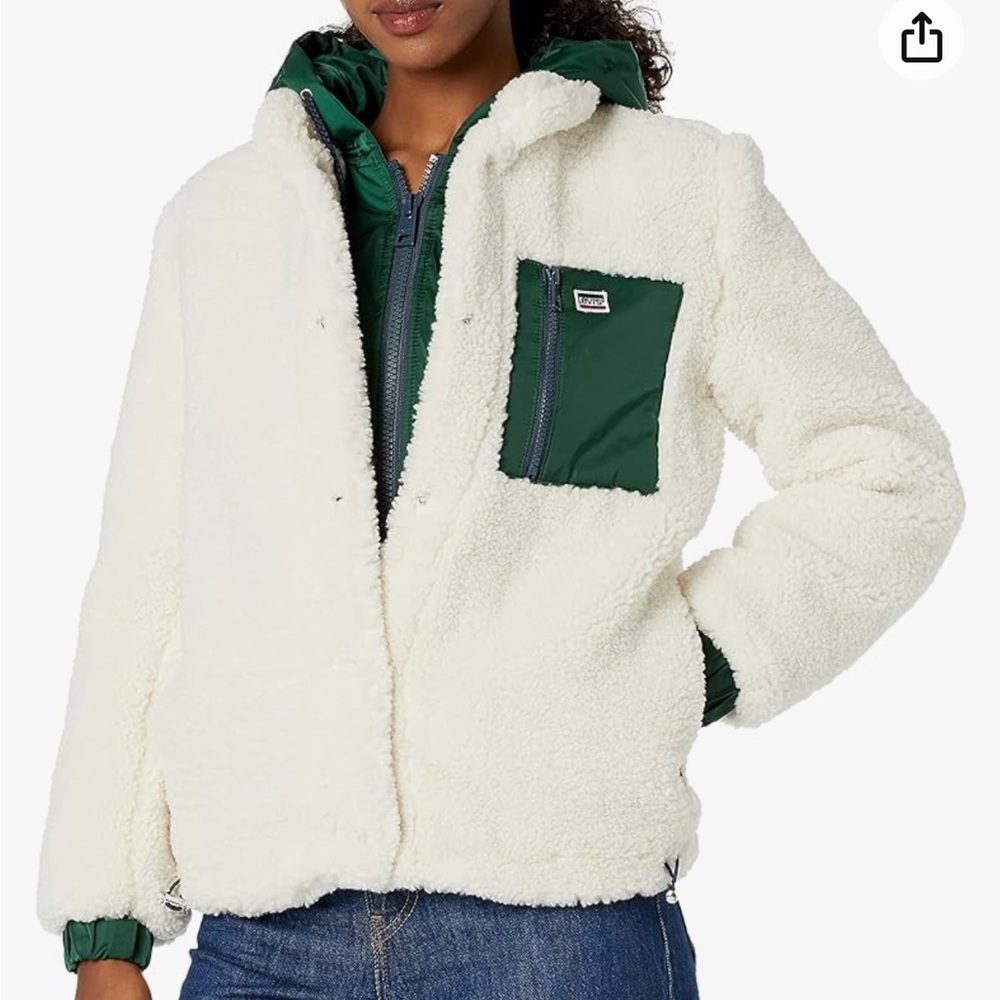 Levi’s Sherpa Hooded Varsity Jacket, size small